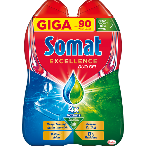 Somat Excellence Duo Gel 90pranja xxl, 2x810ml slika 1