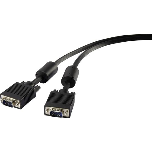 Renkforce VGA priključni kabel VGA 15-polni utikač, VGA 15-polni utikač 10.00 m crna RF-4212507 s feritnom jezgrom VGA kabel slika 2