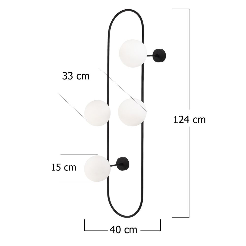Abaküs - 4901 Crna i Bijela Zidna Lampa slika 3