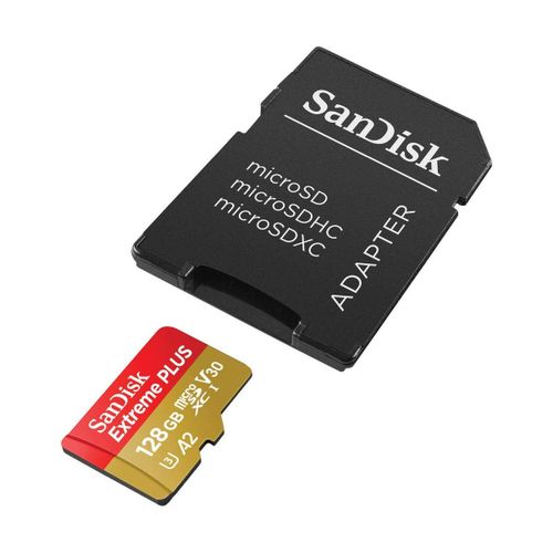 SanDisk Extreme PLUS microSDXC 128GB + SD Adapter read 200MB/s &amp; write 90MB/s A2 C10 V30 UHS-I U3 slika 3