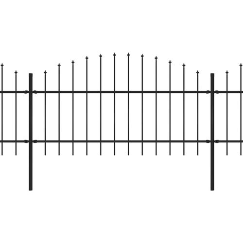 Vrtna ograda s ukrasnim kopljima (1-1,25) x 15,3 m čelična crna slika 19