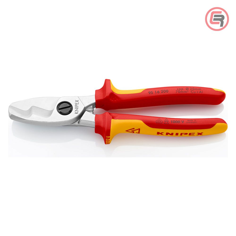 Knipex Škare Makaze Sa Dvostrukom Reznom Ivicom 200mm Za Kablove 70mm2 1000V – 95 16 200 slika 1