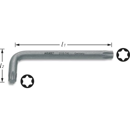 Hazet  2115-T45 unutarnji TORX kutni odvijač T 45 slika 3