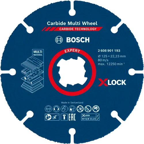 Bosch EXPERT X-LOCK Carbide Multi Wheel rezna ploča 115 x 22, 23 x 1, 0mm, pakovanje 10 komada, 2608901194 slika 1