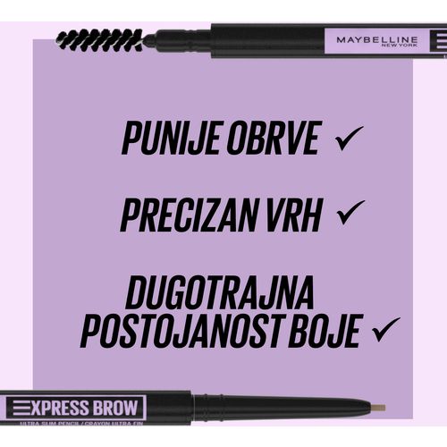 Maybelline New York Express Brow Ultra Slim olovka za obrve 5.5 Cool brown slika 5