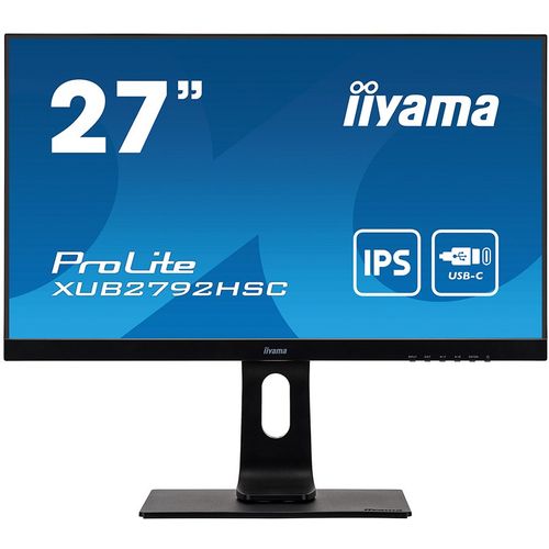 IIYAMA Monitor LED XUB2792HSC-B1 USB-C, 27" IPS, 1920 x 1080 @75Hz, 250 cd/m², 4ms, sRGB: 99%, HDMI, DP, USB, USB-C x1 (Power delivery 65W), height, swivel, tilt, pivot, Speakers slika 1