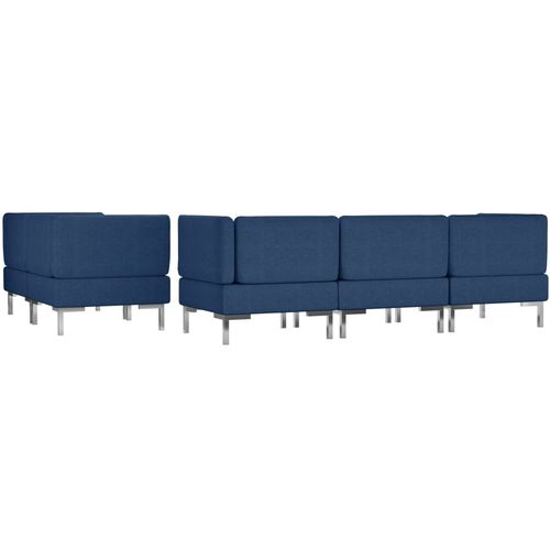 5-dijelni set sofa od tkanine plavi slika 30