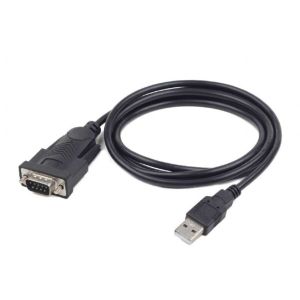 Gembird USB to DB9M serial port converter cable, black, 1.5 m