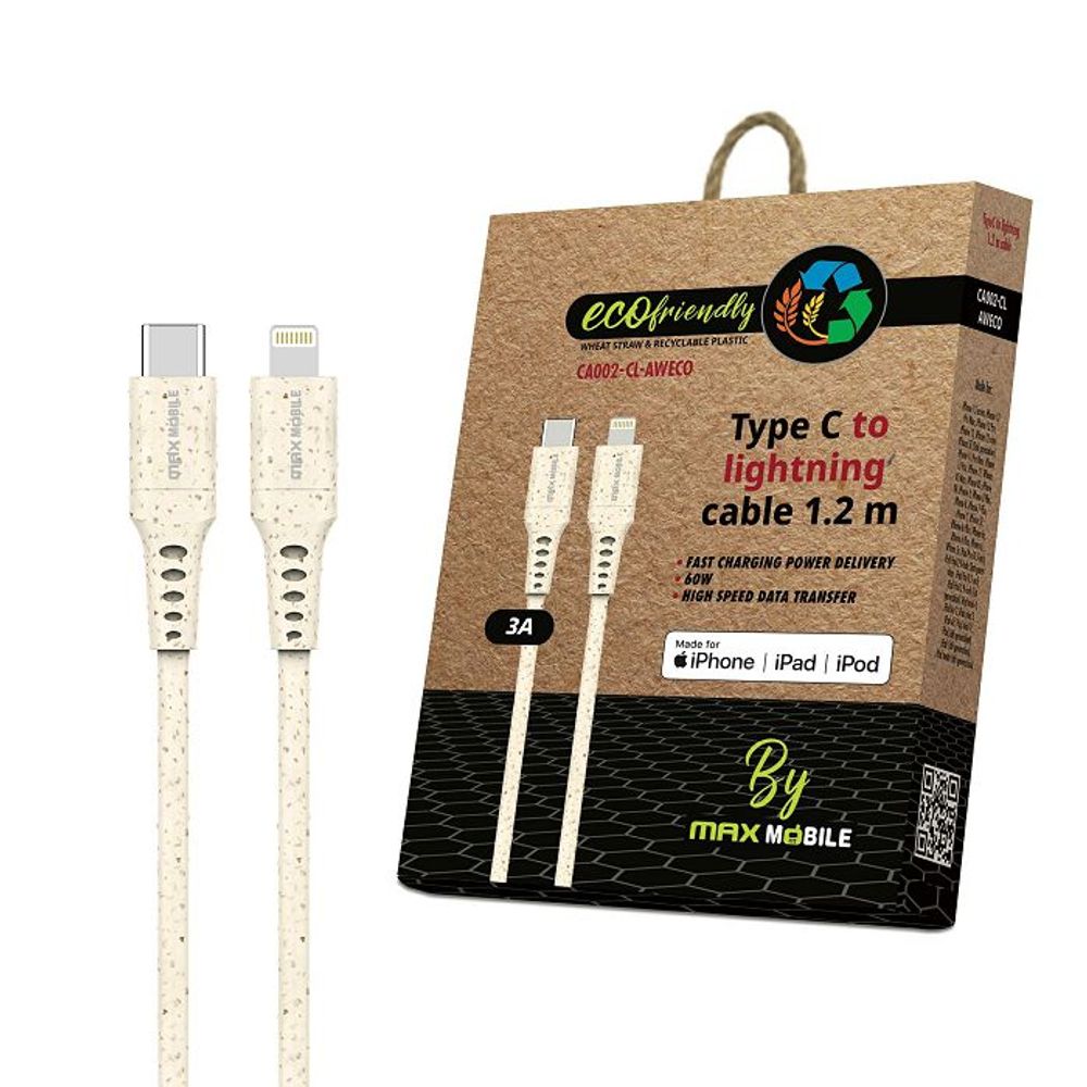 MAXMOBILE DATA KABEL I-PHONE LIGHTNING-TYPE C MFI Apple CA002 QC 3A 1,2m ECO slika 1