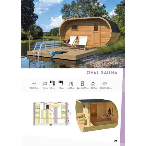 Vanjska sauna Oval  slika 2