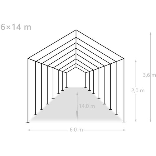 Šator za zabave od PE-a 6 x 14 m bijeli slika 44