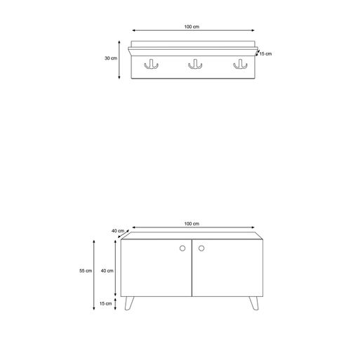 Hasir - L1187 Oak
White Hall Stand slika 5