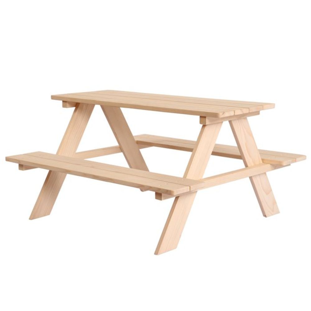 Kukka Drveni mini piknik sto sa klupama, Natural Wood slika 3
