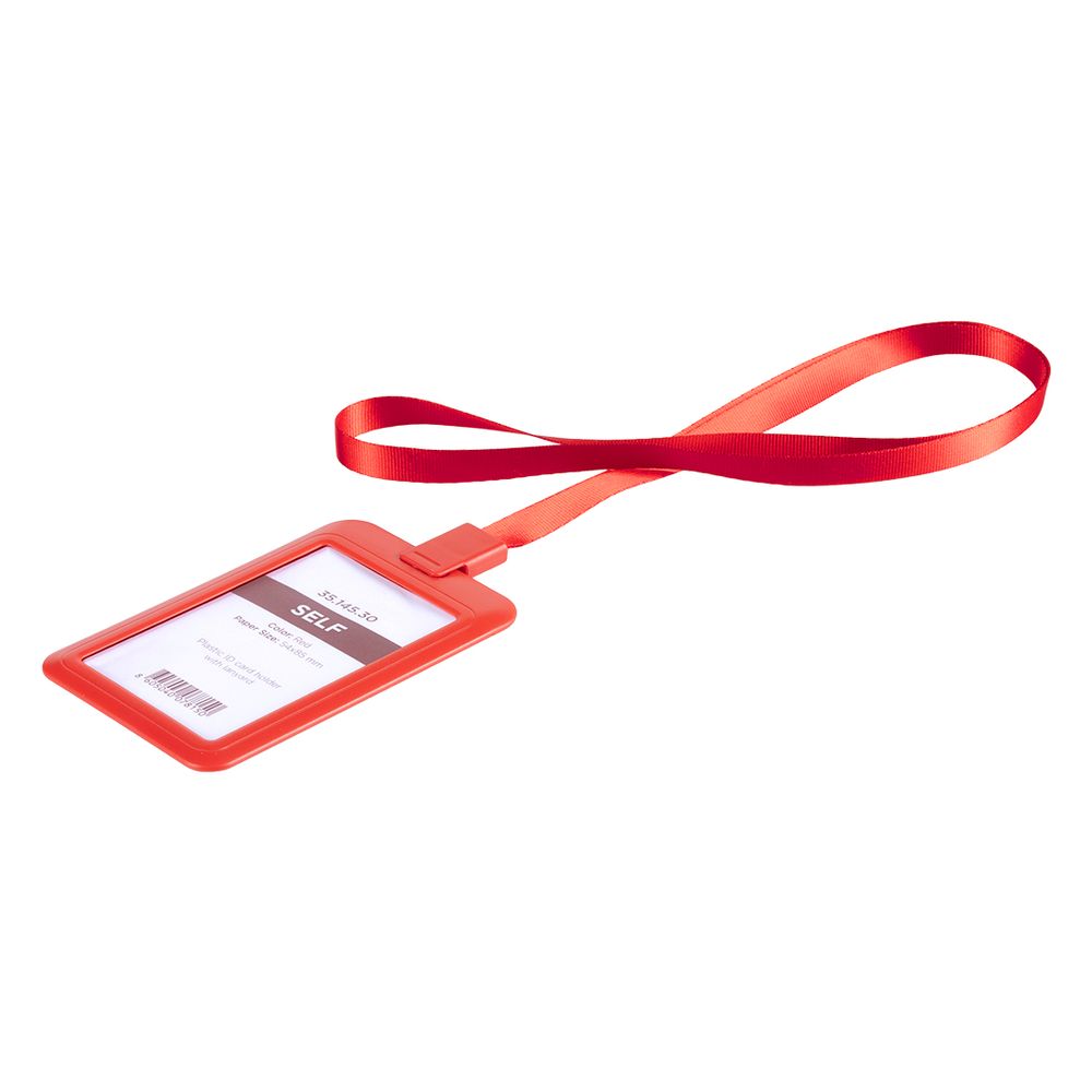 SELF,plast.uložak za ident.karticu s trakicom,crveni slika 1