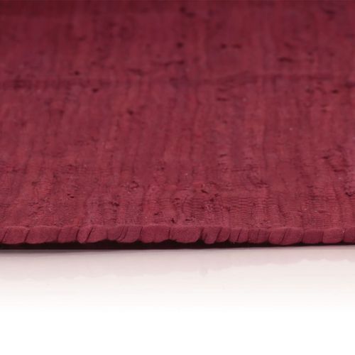 Ručno tkani tepih Chindi od pamuka 160x230 cm bordo slika 26