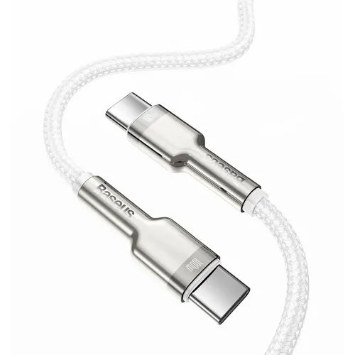 BASEUS kabel Type- C do Type- C PD100W Metalni kabel CATJK-D02 2m bijeli slika 2
