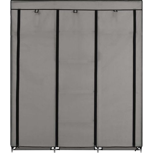 282456 Wardrobe with Compartments and Rods Grey 150x45x175 cm Fabric slika 24