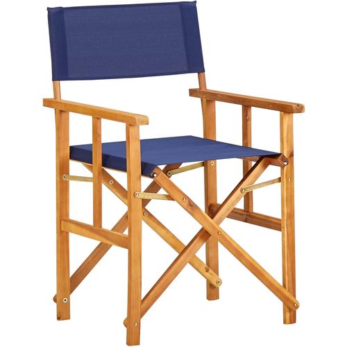 Redateljska stolica od masivnog bagremovog drva plava slika 13