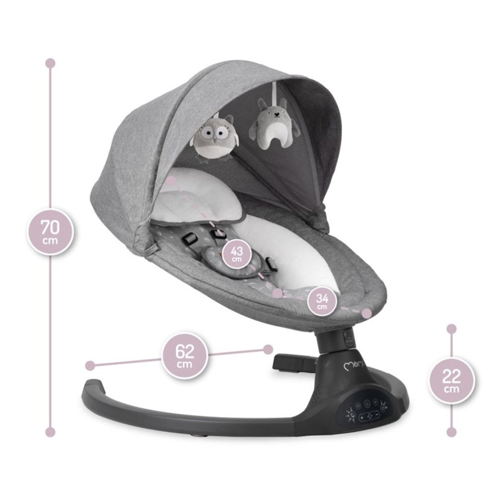 Momi Električna ležaljka Lami Kenani, Dark Grey slika 14