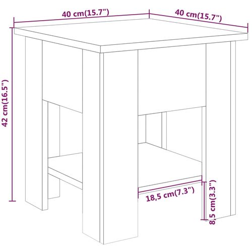 Stolić za kavu boja hrasta sonome 40x40x42 cm konstruirano drvo slika 10