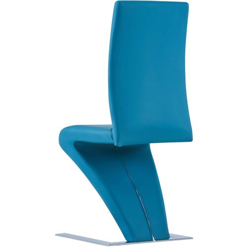 Blagovaonske stolice cik-cak oblika od umjetne kože 6 kom plave slika 5