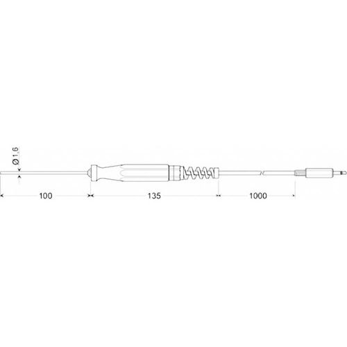 Greisinger GTF 175/1.6 senzor za uranjanje  -70 do 200 °C  Tip tipala Pt1000 slika 1