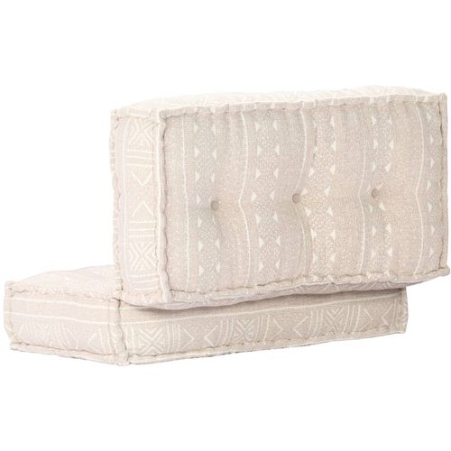 283794 Pouffe 100x100x20 cm Beige Fabric slika 3