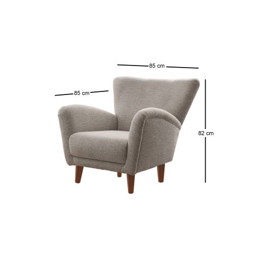 Fotelja Teddy - Grey Grey Wing Chair slika 6