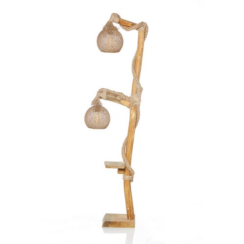 Opviq Podna lampa AROBORETUM drvo- juta, ručni rad, visina 155 cm, promjer sjenila 24 cm, podesiv kabel, E27 45-60 W, Arboretum slika 2