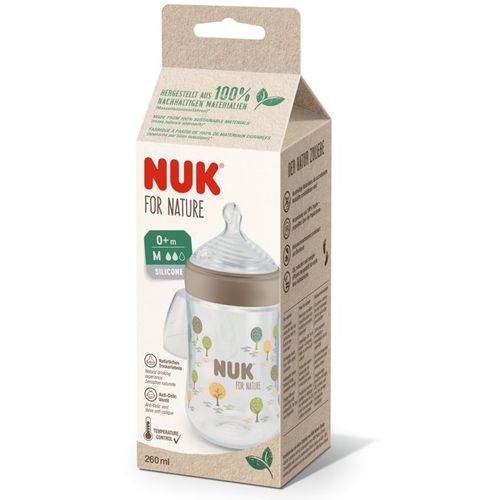 NUK Flašica For Nature sa indikatorom temperature 260ml 6-18mj, Bež slika 3