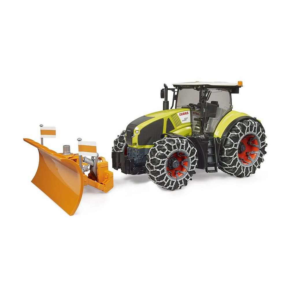 Bruder 3018 Traktor sa lancima za snijeg i plugom Claas Axion 950 slika 4