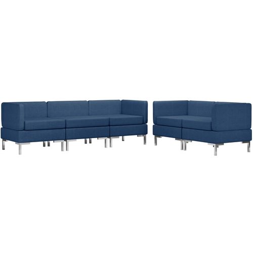 5-dijelni set sofa od tkanine plavi slika 27