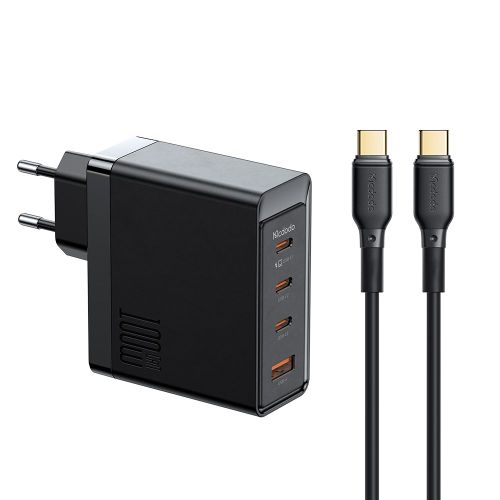 MCDODO CH-5141 SET 100W ZIDNI Punjač USB-C x3 + USB-A + KABL 100W TIP-C, 2m slika 1