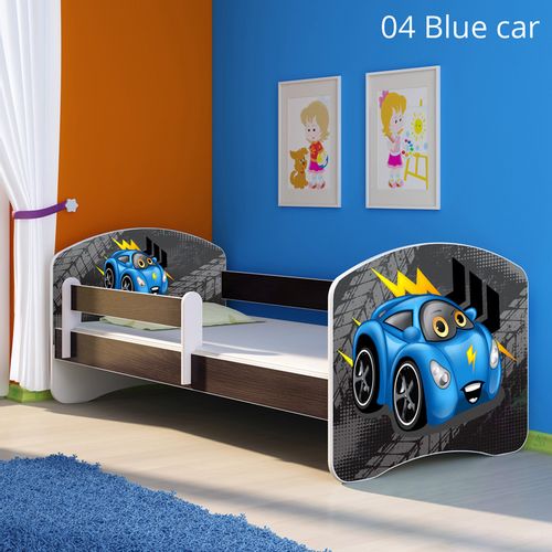 Dječji krevet ACMA s motivom, bočna wenge 180x80 cm - 04 Blue Car slika 1