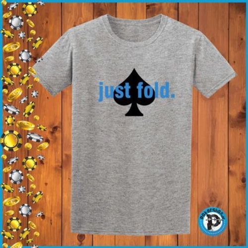 Poker majica "Just Fold", siva slika 1