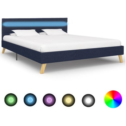 Okvir za krevet od tkanine s LED svjetlom plavi 140 x 200 cm slika 10