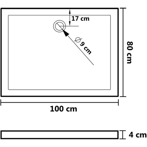 Podloga za tuširanje s točkicama bijela 80 x 100 x 4 cm ABS slika 7