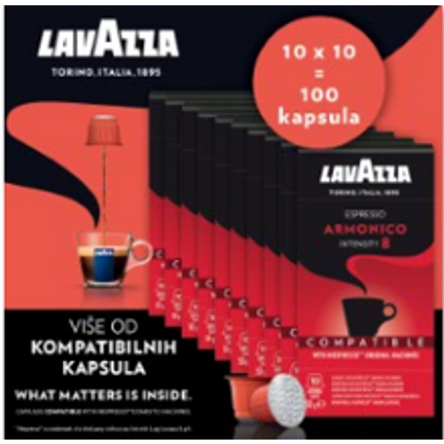 Lavazza nespresso kompatibilne kapsule 100 kom(10x10) Armonico, 100% Arabica slika 3