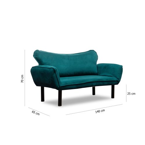 Atelier Del Sofa Dvosjed na razvlačenje CHATTO zelena, Chatto - Petrol Blue slika 7