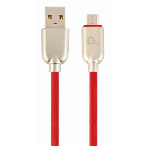 CC-USB2R-AMmBM-1M-R Gembird Premium rubber Micro-USB charging and data cable, 1m, red slika 1