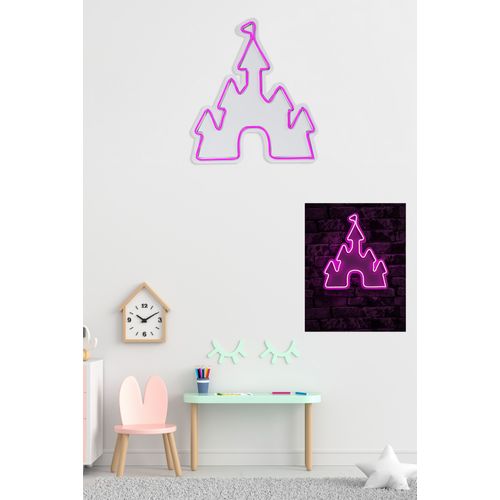 Wallity Ukrasna plastična LED rasvjeta, Castle - Pink slika 3