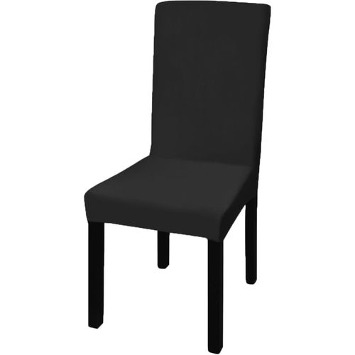 Ravne rastezljive navlake za stolice 6 kom crne slika 12