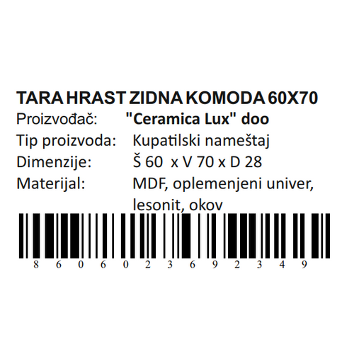 Ceramica lux   Tara Hrast zidna polica 60x20 300302 slika 5