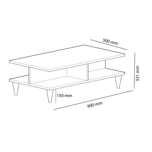 Diamond OakBlack Coffee Table slika 5