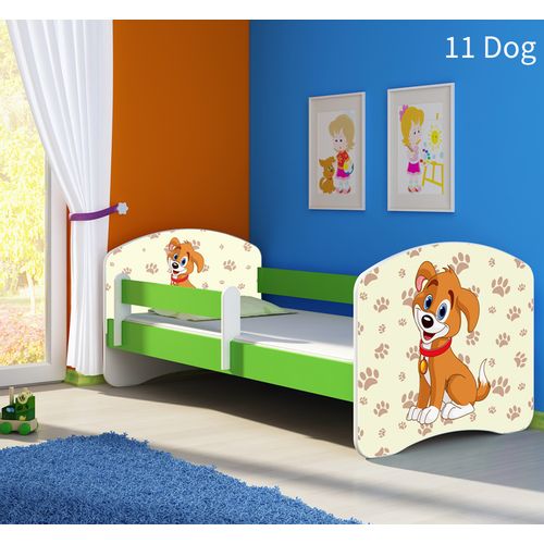Dječji krevet ACMA s motivom, bočna zelena 140x70 cm - 11 Dog slika 1
