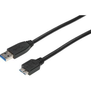 USB 3.0 priključni kabel A/mikro B 0,5 m crni AK-112345