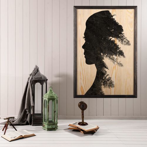 Wallity Drvena uokvirena slika, Pine Woman slika 1