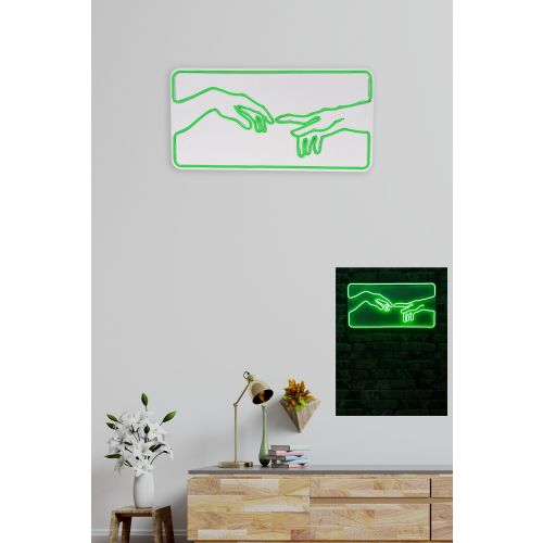 Wallity Ukrasna plastična LED rasvjeta, Creation of Adam - Green slika 4