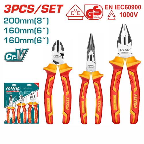 TOTAL 3 kom set komb. izolovanih klesta THT2K0302 slika 1