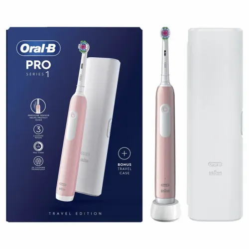 Oral-B Pro1 Pink + Travel Case, Električna četkica sa putnom kutijom  slika 1